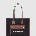 투톤 캔버스 레더 스몰 토트 80576001
