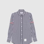 깅엄 체크 포플린 암밴드 셔츠